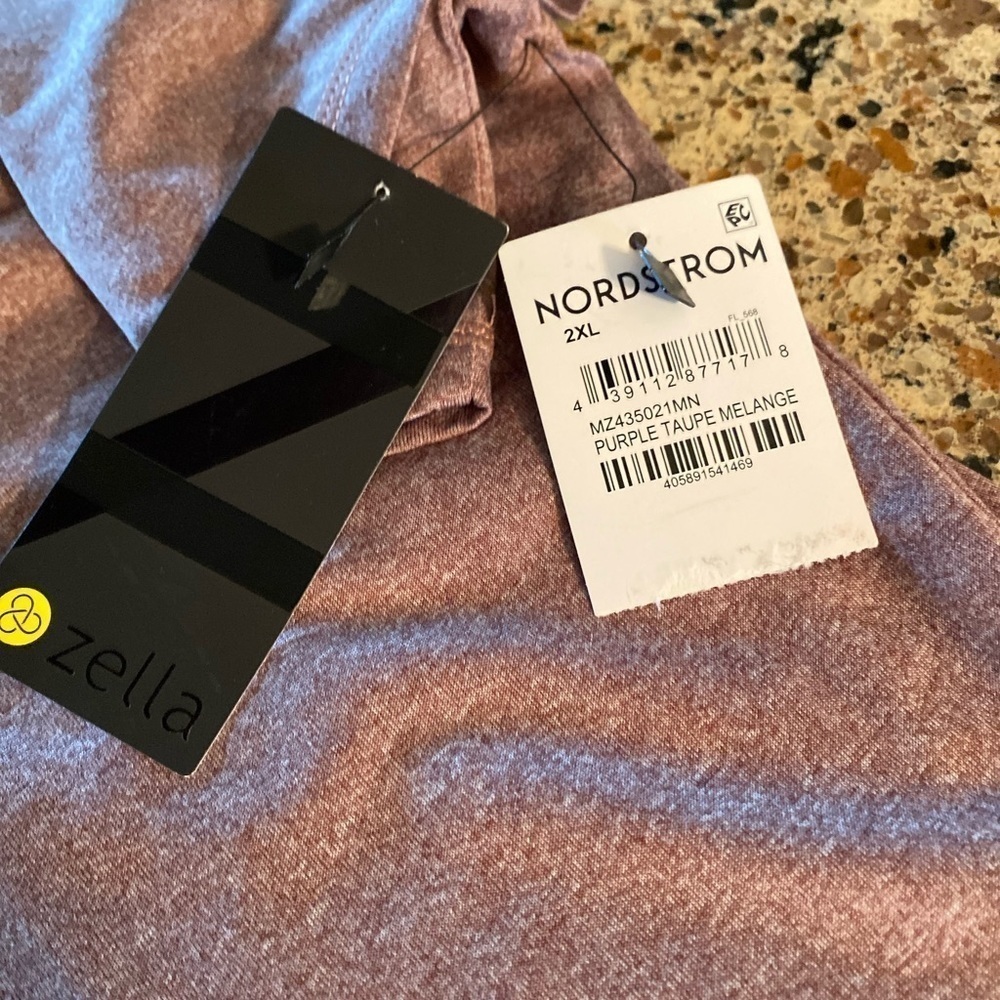Zella purple taupe melange short sleeve Active top pull on top size 2XL - Picture 5 of 8